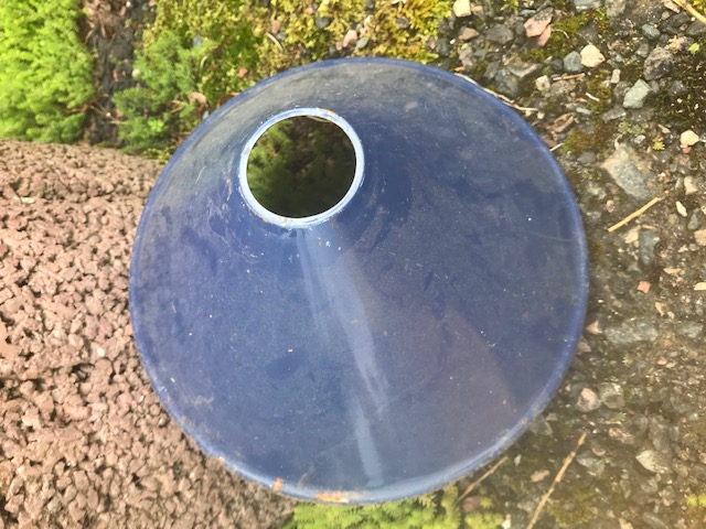 Einfacher DDR Lampenschirm Vintage dunkelblau