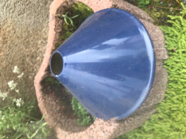 Einfacher DDR Lampenschirm Vintage dunkelblau