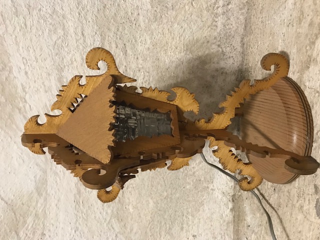 Vintage Tischlampe DDR aus Holz