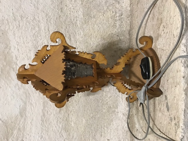 Vintage Tischlampe DDR aus Holz