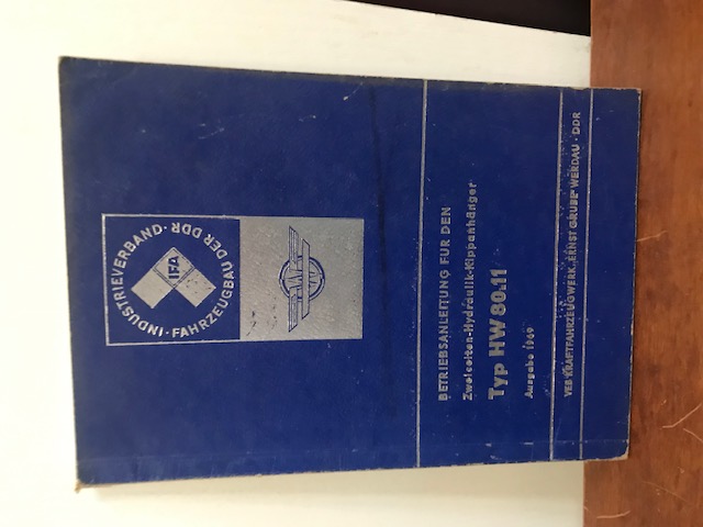 Betriebsanleitung HW 80.11 1969