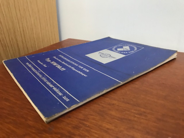 Betriebsanleitung HW 80.11 1969