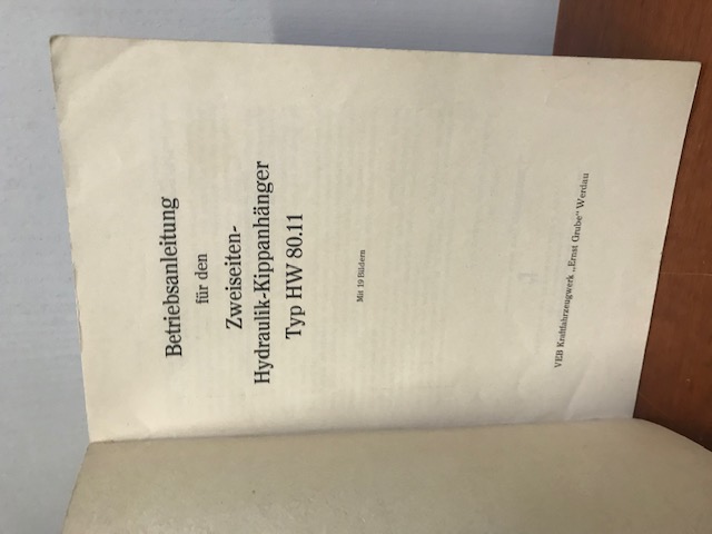 Betriebsanleitung HW 80.11 1969