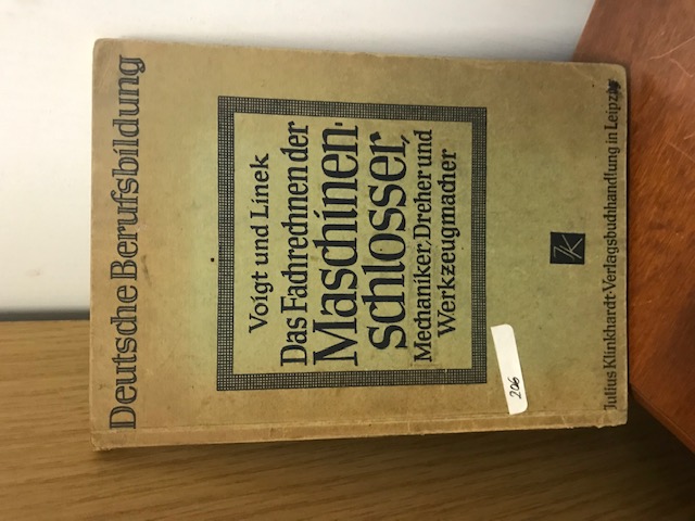 Fachrechnen der Maschinenschlosser 1943