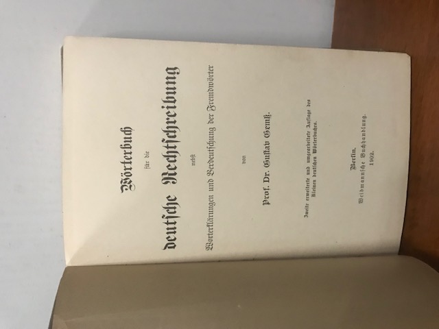 Wörterbuch für die deutsche Rechtschreibung, 1902
