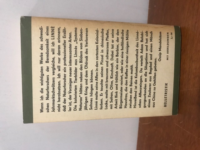 Lappländische Reise und andere Schriften, Linne