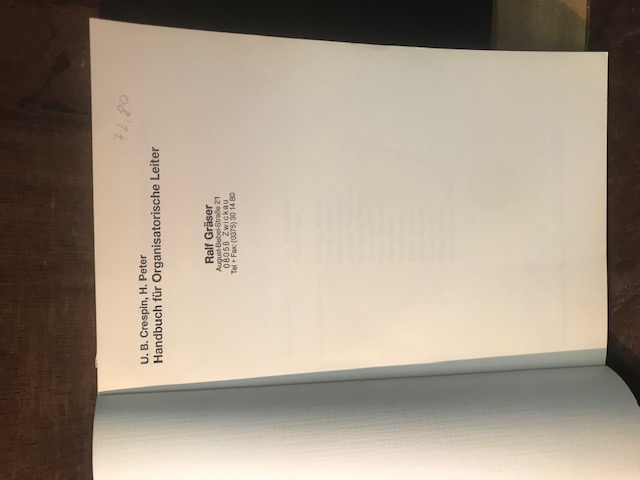 Handbuch für Organisatorische Leiter, 1996