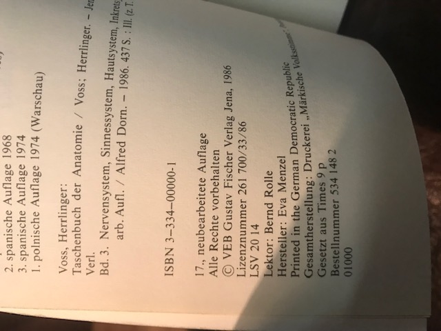 Taschenbuch der Anatomie, Voss