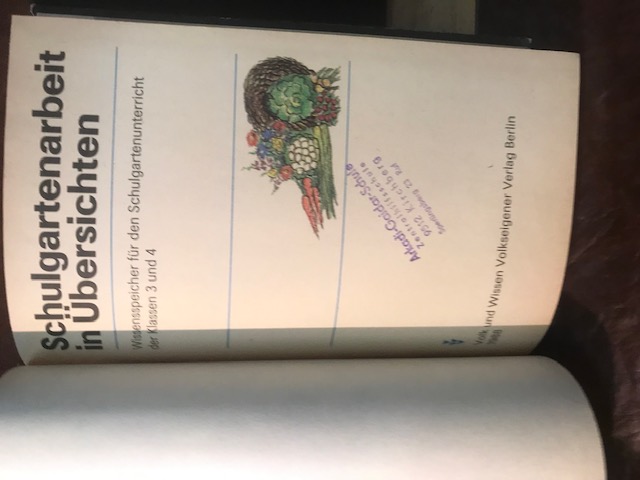 Schulgartenarbeit in Übersichten 1988
