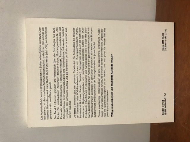 BOS Funk, Marten Ausgabe 1996/97
