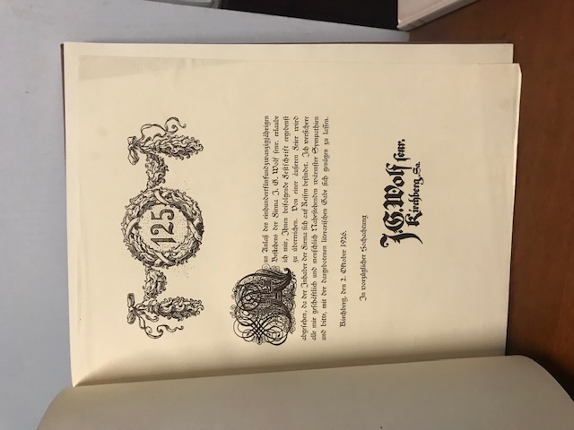 Jubiläums-Schrift der Firma J.G. Wolf KIRCHBERG