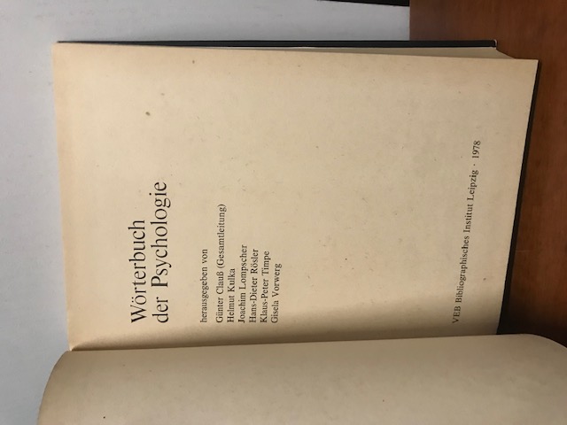 Wörterbuch der Psychologie, 1978