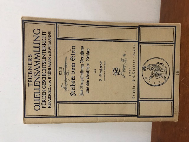 Quellensammlung III 11 Freiherr von Stein