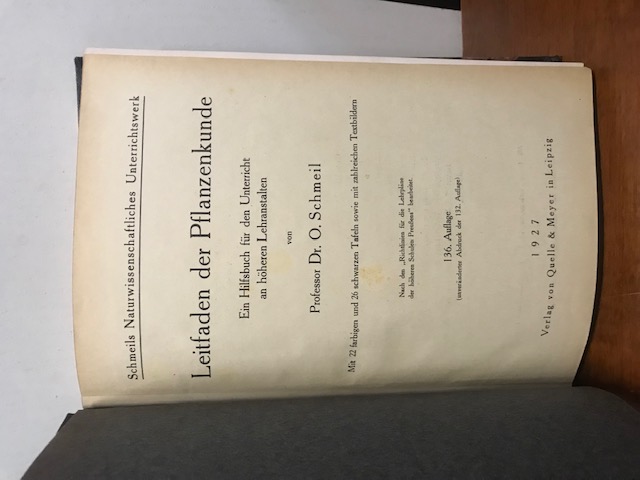 Leitfaden der Pflanzenkunde, Schmeil 1927