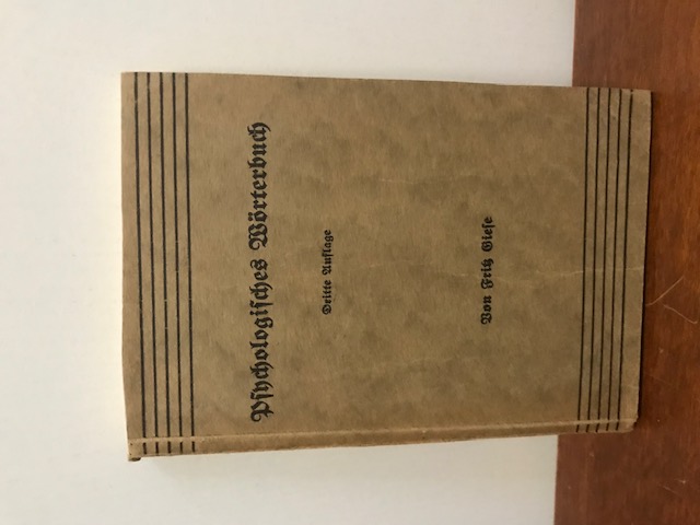 Psychologisches Wörterbuch, Giese