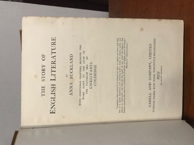 The story of english Literature, Buckland 1907
