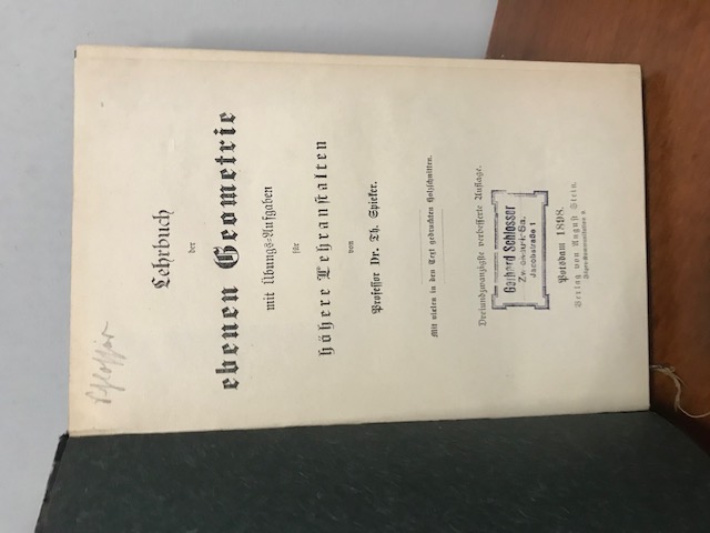Lehrbuch der Ebenen Geometrie, Spieker
