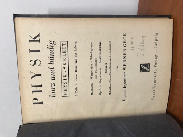 Physik kurz und bündig, Geck, 1944