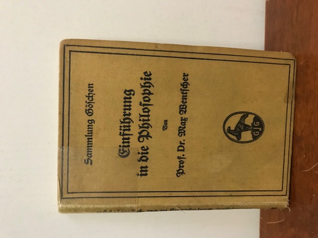 Einführung in die Philosophie, Wentscher