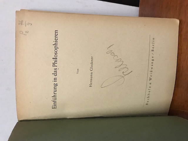 Einführung in das Philosophieren, Glockner