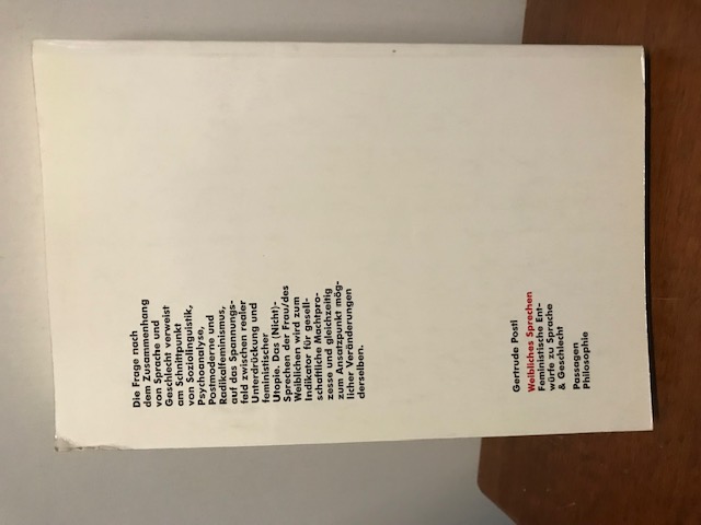 Weibliches Sprechen, Passagen Verlag