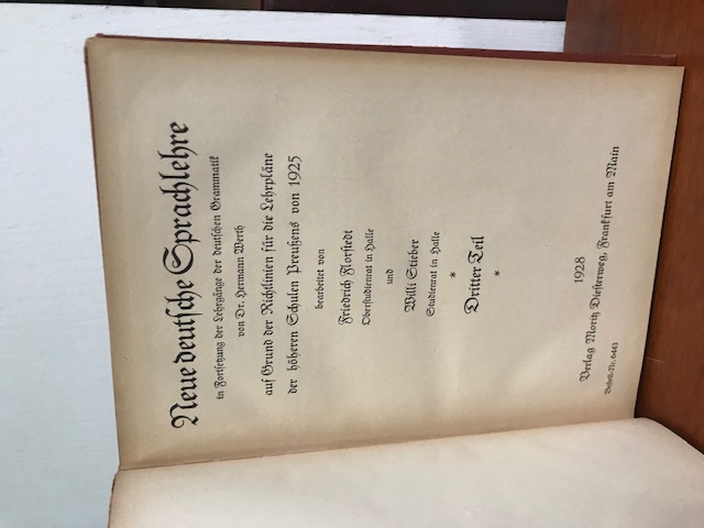 Neue deutsche Sprachlehre, 3. Teil 1928