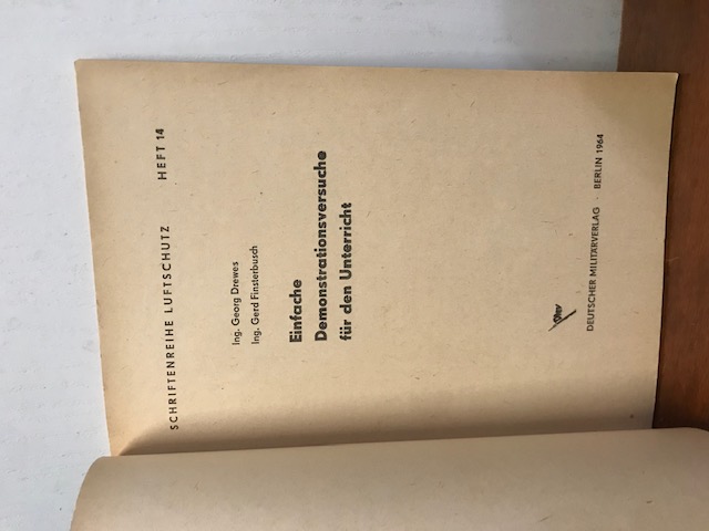 Schriftenreihe Luftschutz Einfache Demonstrationsv
