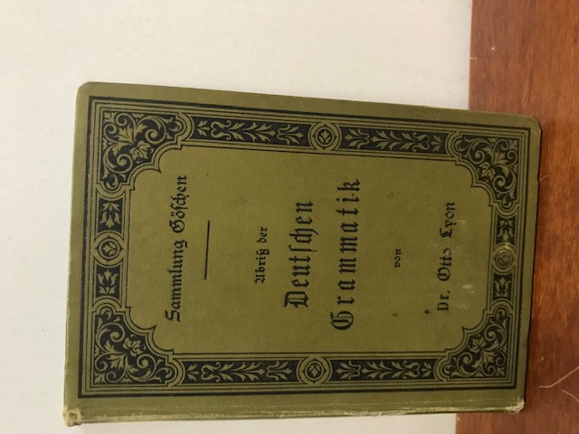 Sammlung Göschen, Abriß der Deutsche Grammatik