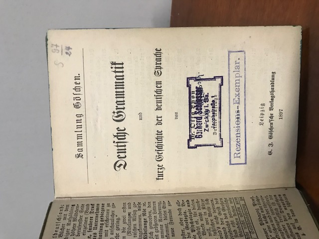 Sammlung Göschen, Abriß der Deutsche Grammatik