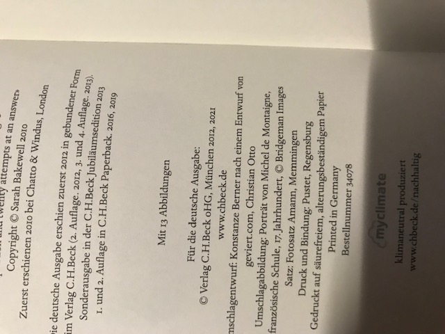 Montaigne oder Das Glück, mit Büchern zu leben, Be