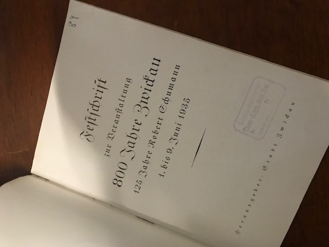Festschrift 800 Jahre Zwickau 125 Jahre R. Schuman
