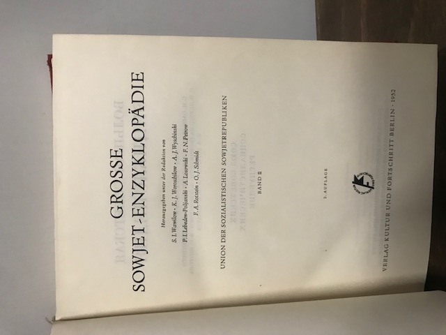 Große Sowjet Enzyklopädie 1952