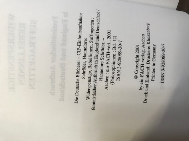 Widerspenstige Rebellinnen Suffragetten, Schröder
