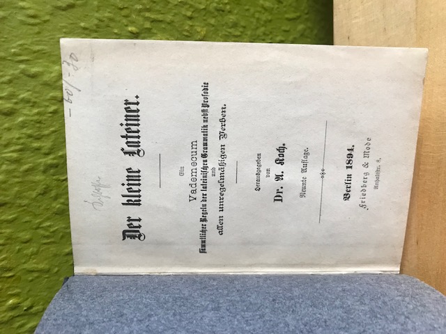 Der kleine Lateiner, 1894
