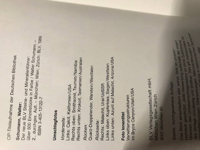 Der neue BLV Steine und Mineralienführer, Schumann