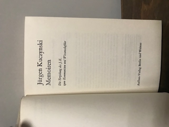 Kuczynski, Memoiren