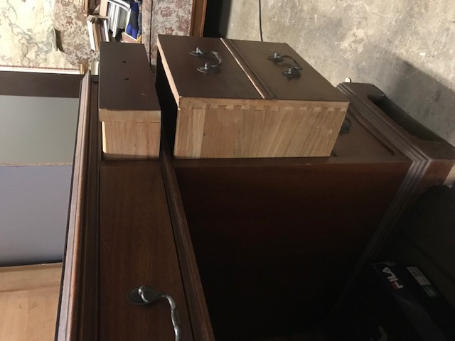 Antiker/Vintage Massivholz-Schreibtisch im Kapitän