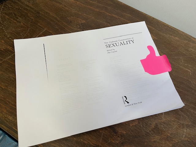 The cultural Construction of Sexuality, Caplan