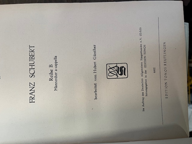 36 x Chormusik von Franz Schubert Reihe B Männer
