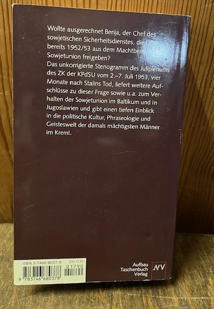 Der Fall Berija, Protokoll einer Abrechnung