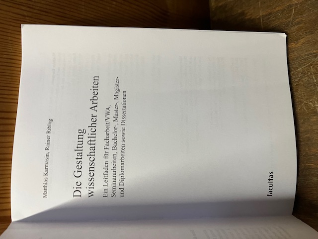 Die Gestaltung wissenschaftlicher ARbeiten, Karmas