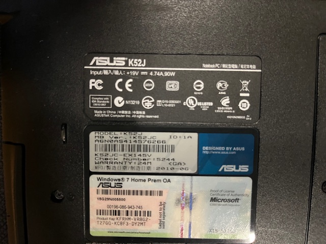 Laptop Asus K52J Ersatzteilspender