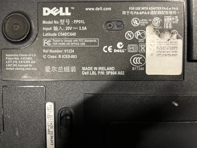 Laptop Dell 4F343 Rev 07 Ersatzteilspender