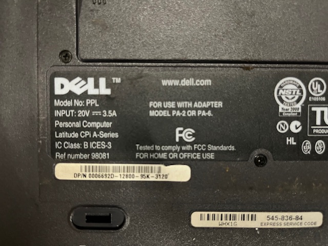 Laptop Latitude CPi PPL Ersatzteilspender