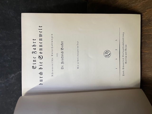 Eine Fahrt durch die Sonnenwelt, Becker