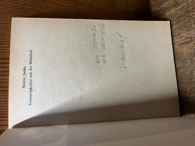 Schwierigkeiten mit der Wahrheit, Janka