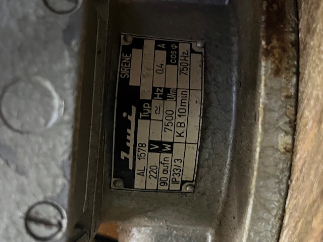 Fabriksirene ZWI Sirene AL 1578