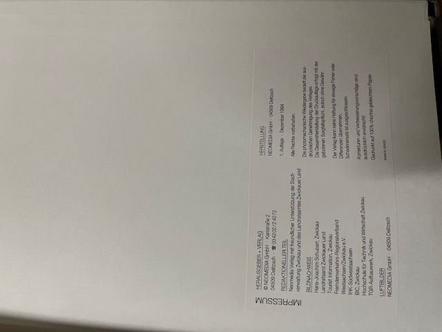 Wirtschaftsregion Zwickau, Buch 1994