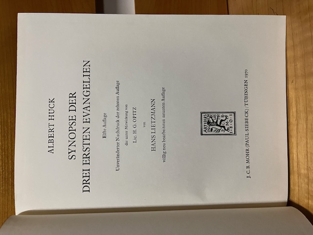 Synopse der drei ersten Evangelien