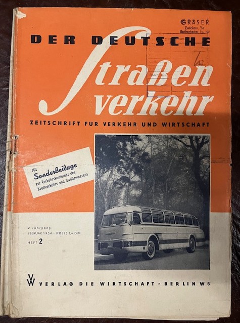 Zeitschriften Der Deutsche Strassenverkehr 1954